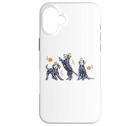 Day of the Dead Colorful Skeleton Dogs Mexican Halloween Case for iPhone 16 Plus