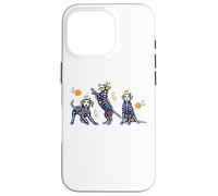 Day of the Dead Colorful Skeleton Dogs Mexican Halloween Case for iPhone 16 Pro