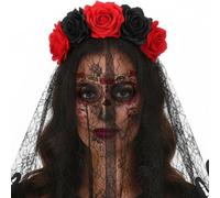 Day of the Dead Costume Halloween Makeup Face Veil