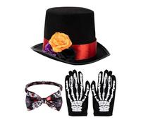 Day of the Dead Costume Scary Adjustable Outfit with Rose Hat