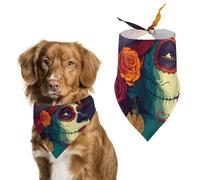Day of The Dead Cute Dog Bandana Triangle Adjustable Washable