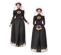Day Of The Dead Dark Bride Ladies Halloween Deluxe Fancy Dress Mexican Costume