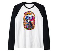 Day of The Dead Dia De Los Muertos Skeletons Dancing Mexican Raglan Baseball Tee