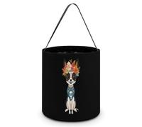 Day of The Dead Dog Chihuahua Cute Halloween Tricking Or Treating Bag Candy Bucket Tote Gift Storage Bags