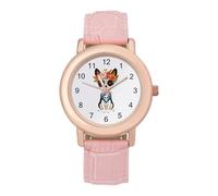 Day of The Dead Dog Chihuahua Women's Wrist Watches Analogue Leather Strap Quartz Watch Fashion Accessories