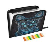 Day of The Dead Dog Expanding File Folder A4,13 Pockets File Organiser, Paperwork A4 Plastic Wallet Document Storage Expander for School,Office and Home