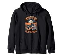 Day of the Dead Eternal Road - Spiritual Road Sugar Skull Zip Hoodie