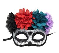 Day Of The Dead Eyemask Flower Skull Half Face Decoration