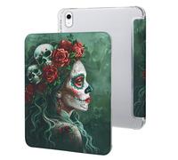 Day of The Dead Floral Skull Goth Case Compatible for IPAD 10代 (10.9in) Tablet Cases Protective Stand Cover