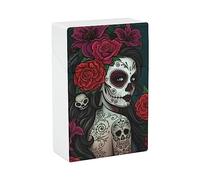 Day of The Dead Floral Skull Goth Cigarette Case Portable Cigarette Box Cigarette Holder Case Protective Case Wallet for Men Women