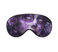 Day of The Dead Floral Skull Goth Sleep Mask Soft Blackout Eye Mask Eye Shade Cover with Adjustable Strap for Men Women
