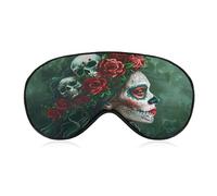 Day of The Dead Floral Skull Goth Sleep Mask Soft Eye Mask Eye Cover Eyeshade Blindfold with Adjustable Strap