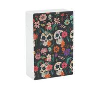 Day of The Dead Floral Skull Patterns Cigarette Holder for Men Women, Personalized Cigarette Case, Cigarettes Smoking Accessories,Plastic Box with Switch Flip Closure