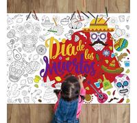 Day of The Dead Giant Coloring Poster for Kids Dia De Los Muertos Large Coloring Posters Sheets Sugar Skulls Tablecloth Mexican Fiesta Party Banner for Home Wall Decor Drawing DIY Painting Crafts