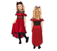 Day Of The Dead Girls Haloween Devil Devils Fancy Dress Costume Kids Outfit