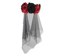 Day of The Dead Headband Black Veil Women Girls Halloween Costume Cosplay Roleplay Queen Princess Garland Crown Hairband Wedding Bridal Headwear Headpiece Hair Wreath Accessory