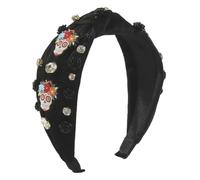 Day of the Dead Headband for Woman Wide Brim Headbands with Pearl Beads Embellished for Girls Wash Face Sports