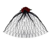 Day of the Dead Headpiece, Dia de Los Muertos Mexican Flower Headband Fabric Floral Crown Veil Halloween Costume Accessories for Women Cosplay Role-Playing Supplies Decorations