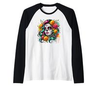 Day of the Dead La Catrina Sugar Skull Women De Los Muertos Raglan Baseball Tee