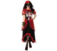 Day Of The Dead Ladies Mexican Fancy Dress Halloween Costume Skeleton
