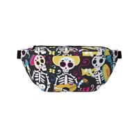 Day of The Dead Mariachi Skeletons Crossbody Sling Bag Adjustable Shoulder Pack Chest Daypack Bumbag for Men and Women