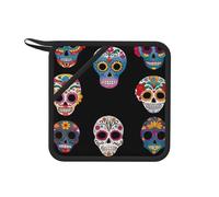 Day of The Dead Masks 1 PC Heat-Resistant Pot mat - 7.1-inch Square Insulation mat, Suitable for Cooking, Baking, hot Pot, etc.