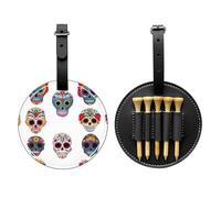 Day of The Dead Masks Black Golf tee Storage Bag - Easy to Carry Around and More efficient in Playing Golf