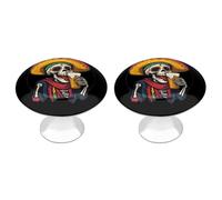 Day of The Dead Mexican Skull Beer Funny Cabinet Knobs 2 Pack Round Drawer Dresser Pulls Door Handles Knobs for Door Wardrobe