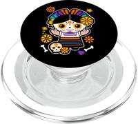 Day of the Dead Mexicans Sugar Skull Girl Women Halloween PopSockets PopGrip for MagSafe