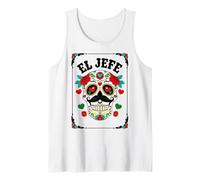 Day Of The Dead Mexico El Jefe Boss Sugar Skull Halloween Tank Top