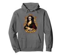 Day Of The Dead Mona Lisa Decorated Día de los Muertos Pullover Hoodie