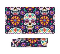 Day of The Dead Muertos Skull Mouse Pad Extra Large Rubber Mousepads for Office Gaming Home 15.8 x 29.5 Inch