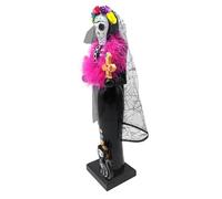 Day of the Dead Nutcracker- 14 Inch Nutcracker Figurine with Cat, Wooden Desk Ornament, Guitar, Candles, Flowers | Ballet Statue, Display Decor for Home, Shelf, Mantel, Halloween, Holiday
