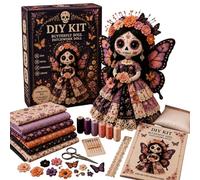 Day of The Dead Patchwork Doll DIY Sewing Kit with Floral Lace