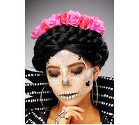 Day of The Dead Pink Flower Mexican Style Fancy Dress Cosplay Headpiece