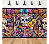 Day of the Dead Polyester Banner - Bright Photography Background, Party Decoration, Festival Celebration 200x140CM