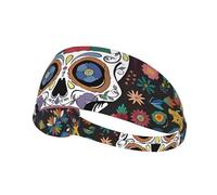 Day of The Dead Print Elastic Exercise Headband - Breathable, and Comfortable for Sports, Yoga, Cycling, and More