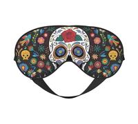 Day of The Dead Print Soft Eye Mask â€“ Elastic Nighttime Shade, Light-Proof Blindfolds for Plane, Yoga, Travel