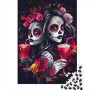 Day of The Dead Puzzles for Adults 500 Pieces Wooden Puzzles for Adults & Teenager Jigsaw Puzzles for Adult 500pcs (52x38cm)
