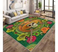 Day of the Dead Rugs - Sugar Skull Floral Area Rugs for Living Room Bedroom, Washable Non Slip Low Pile Large Carpet, Patterned Door Mat & Home Decor, 150x240 cm QAZ17