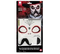 Smiffys Make-Up FX, DOTD Se±or Bones Kit, Grease, Transfers, Face Paint, Crayon, Tash & Applicators, Cosmetics and Disguises Fancy Dress, Halloween Dress Up Cosmetics & Disguises.