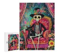 Day of The Dead Skeleton Art Print-3 Puzzle 1000 Teile Schwer Puzzle Spielzeug Lernspiel Impossible Herausforderungsspielzeug Für Erwachsene Kinder 500 PCS