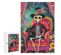 Day of The Dead Skeleton Art Print-3 Puzzle 1000 Teile Schwer Puzzle Spielzeug Lernspiel Impossible Herausforderungsspielzeug Für Erwachsene Kinder 1000 PCS