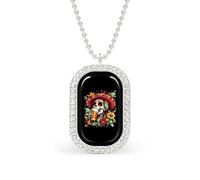 Day of The Dead Skull Beer Brilliant White Diamond Necklaces Dainty Pendant Necklace Trendy Metal Jewelry Gift for Women