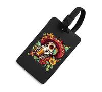 Day of The Dead Skull Beer Luggage Tags Cruise Essentials Holders Privacy Protection Bag Tag Baggage Identifier for Suitcases Backpacks