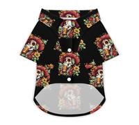 Day of The Dead Skull Beer Summer Hawaiian Dog Shirt Breathable Pet T-Shirts for Small Medium Large Dogs Cats