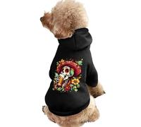 Day of The Dead Skull Beer Warm Dog Hooded Sweatshirt with Hat Soft Pet Pullover Clothes for Small Medium Large Pets