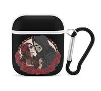 Day of The Dead Skull Couple Bluetooth Headset Cover Earbud Case Earphone Protective Case Compatible with Airpods 1/2
