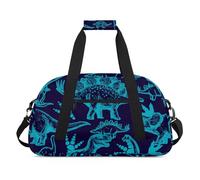 Day Of The Dead Skull Design Gym Bag Sports Duffle Bag Weekend Sleepover Duffel Bags Small Travel Tote for Overnight Workout Gymnastics Dance Ballet, Dinosaurs Funny Theme, 18.9 x 8.7 x 10.6 in,