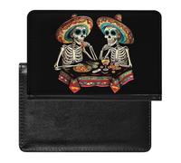 Day of The Dead Skull Dinner Party Passport Holder Covers Travel Wallet Document Organizer Protector Accessories for Men Women